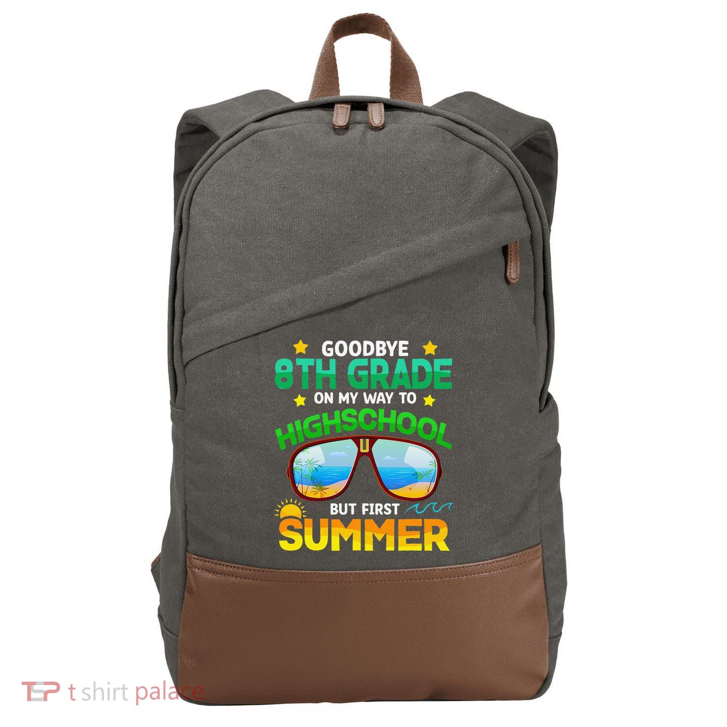 8th Grade Way To High School Grade First Summer Graduation Cotton Canvas Backpack