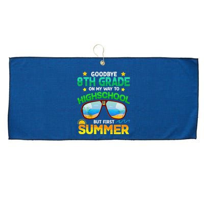 8th Grade Way To High School Grade First Summer Graduation Large Microfiber Waffle Golf Towel