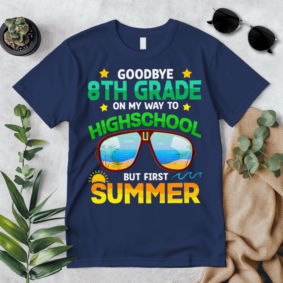 8th Grade Way To High School Grade First Summer Graduation Premium T-Shirt