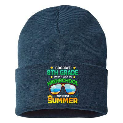 8th Grade Way To High School Grade First Summer Graduation Sustainable Knit Beanie