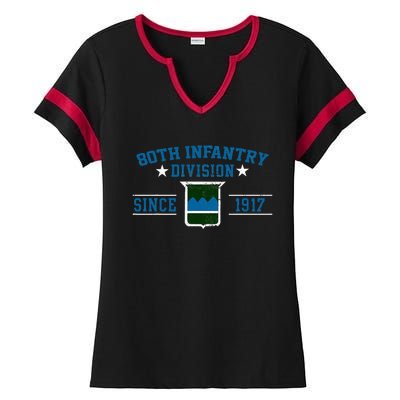 80th Infantry Division Veteran Military Father Day Christmas Ladies Halftime Notch Neck Tee