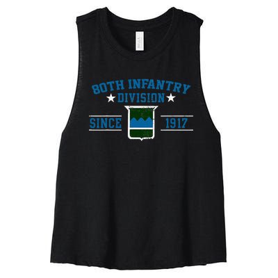 80th Infantry Division Veteran Military Father Day Christmas Women's Racerback Cropped Tank