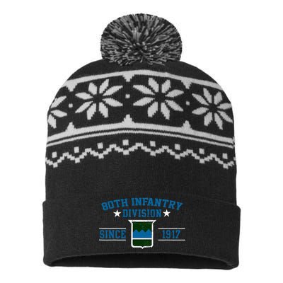 80th Infantry Division Veteran Military Father Day Christmas USA-Made Snowflake Beanie