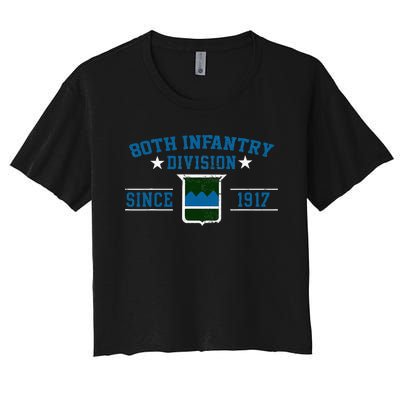 80th Infantry Division Veteran Military Father Day Christmas Women's Crop Top Tee