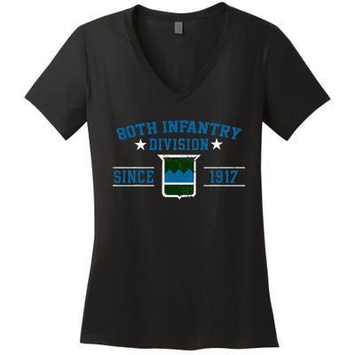 80th Infantry Division Veteran Military Father Day Christmas Women's V-Neck T-Shirt