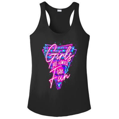 80s Just Wanna Have Fun Nostalgia 1980s Ladies PosiCharge Competitor Racerback Tank