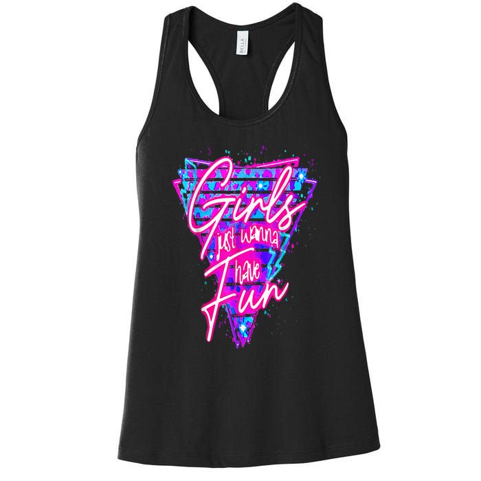 80s Just Wanna Have Fun Nostalgia 1980s Women's Racerback Tank