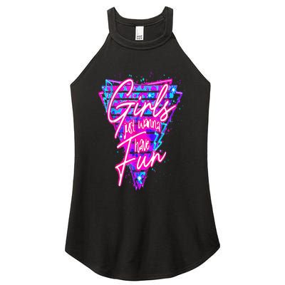 80s Just Wanna Have Fun Nostalgia 1980s Women's Perfect Tri Rocker Tank