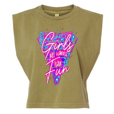 80s Just Wanna Have Fun Nostalgia 1980s Garment-Dyed Women's Muscle Tee