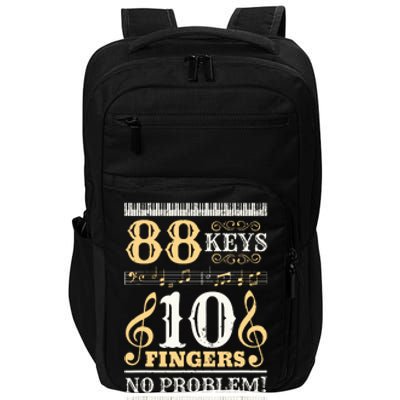 88 Keys 10 Fingers Piano Lover Players Funny Musical Pianist Impact Tech Backpack