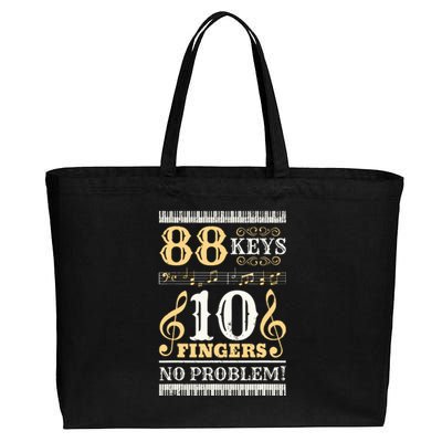 88 Keys 10 Fingers Piano Lover Players Funny Musical Pianist Cotton Canvas Jumbo Tote