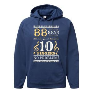 88 Keys 10 Fingers Piano Lover Players Funny Musical Pianist Performance Fleece Hoodie