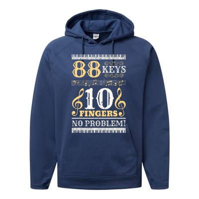 88 Keys 10 Fingers Piano Lover Players Funny Musical Pianist Performance Fleece Hoodie