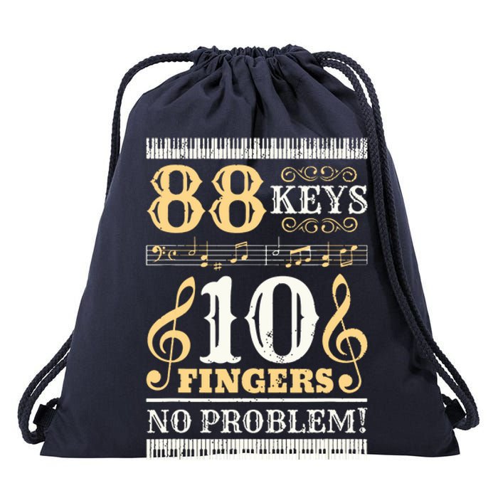 88 Keys 10 Fingers Piano Lover Players Funny Musical Pianist Drawstring Bag