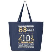 88 Keys 10 Fingers Piano Lover Players Funny Musical Pianist 25L Jumbo Tote