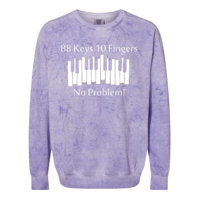 88 Keys 10 Fingers No Problem Piano Keyboard Gift Colorblast Crewneck Sweatshirt