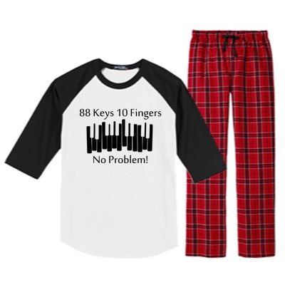 88 Keys 10 Fingers No Problem Piano Keyboard Gift Raglan Sleeve Pajama Set