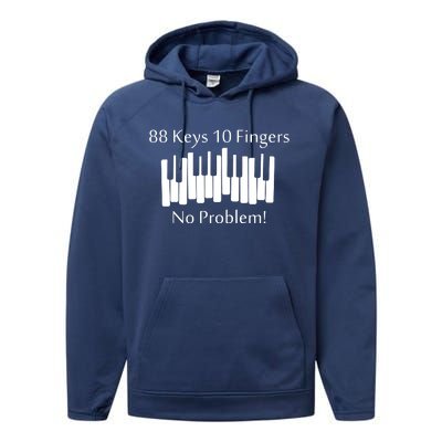 88 Keys 10 Fingers No Problem Piano Keyboard Gift Performance Fleece Hoodie