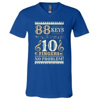 88 Keys 10 Fingers Piano Lover Players Gift Funny Musical Pianist Gift V-Neck T-Shirt