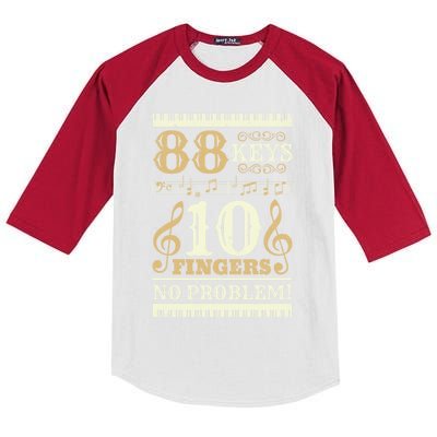 88 Keys 10 Fingers Piano Lover Players Gift Funny Musical Pianist Gift Kids Colorblock Raglan Jersey