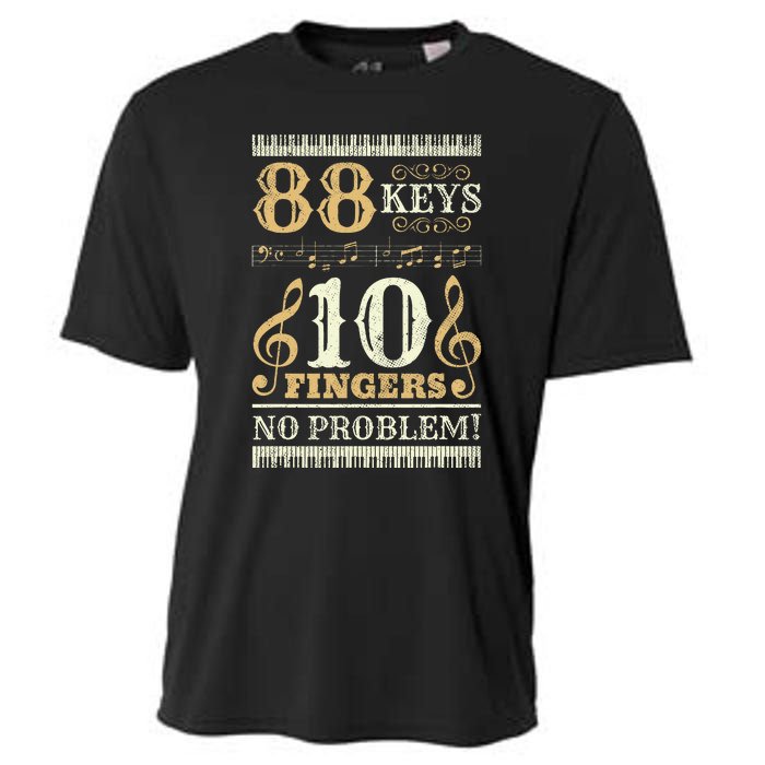 88 Keys 10 Fingers Piano Lover Players Cooling Performance Crew T-Shirt