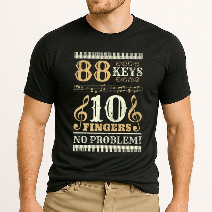88 Keys 10 Fingers Piano Lover Players Cooling Performance Crew T-Shirt