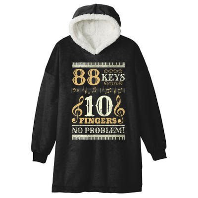 88 Keys 10 Fingers Piano Lover Players Hooded Wearable Blanket