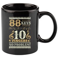 88 Keys 10 Fingers Piano Lover Players 11oz C Handle Ceramic Mug