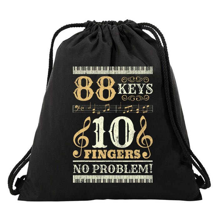 88 Keys 10 Fingers Piano Lover Players Drawstring Bag