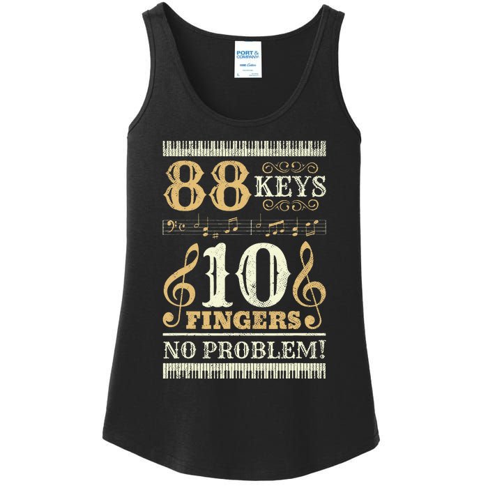 88 Keys 10 Fingers Piano Lover Players Ladies Essential Tank