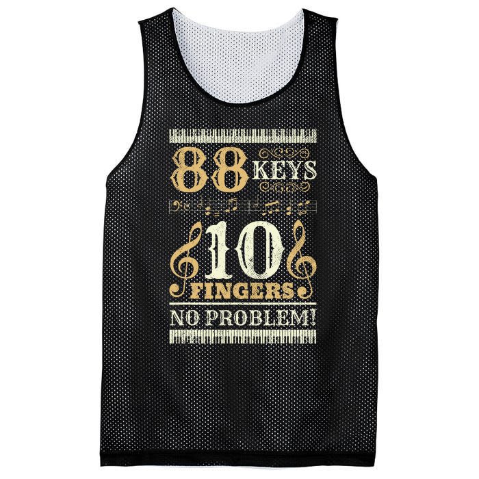 88 Keys 10 Fingers Piano Lover Players Mesh Reversible Basketball Jersey Tank