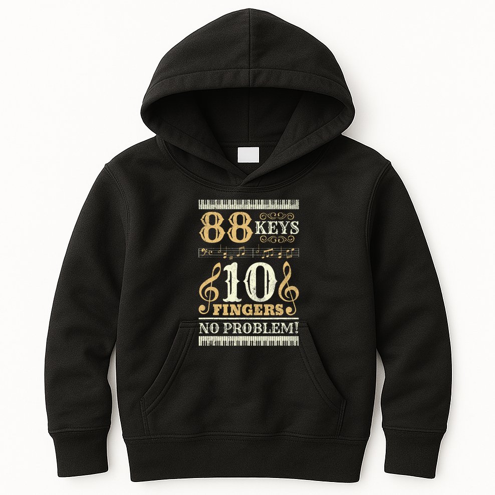 88 Keys 10 Fingers Piano Lover Players Kids Hoodie