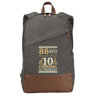 88 Keys 10 Fingers Piano Lover Players Cotton Canvas Backpack