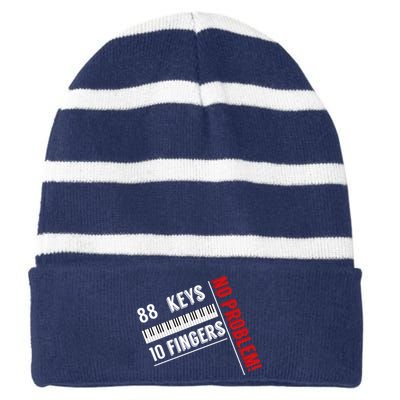 88 Keys 10 Fingers Striped Beanie with Solid Band