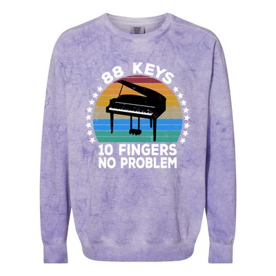 88 Keys 10 Fingers Pianist Musician Piano Keyboard Player Gift Colorblast Crewneck Sweatshirt