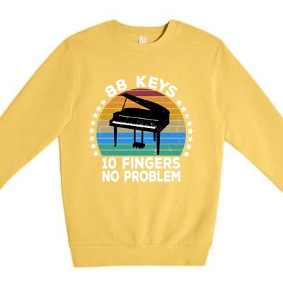 88 Keys 10 Fingers Pianist Musician Piano Keyboard Player Gift Premium Crewneck Sweatshirt