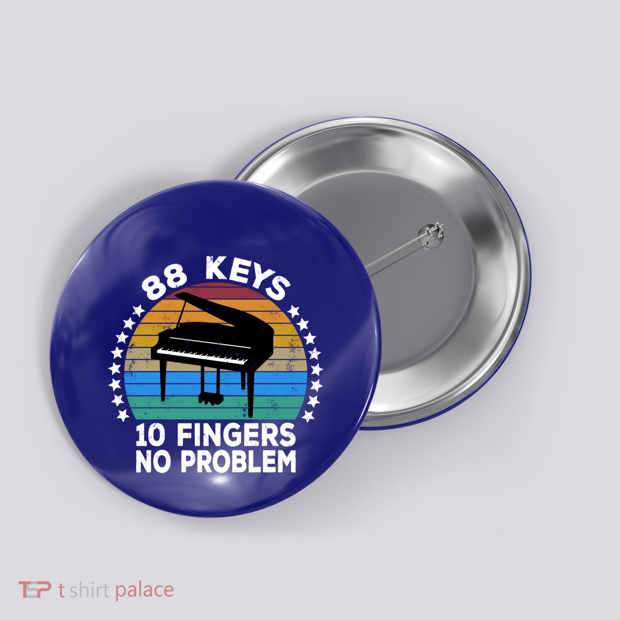 88 Keys 10 Fingers Pianist Musician Piano Keyboard Player Gift Button