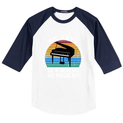 88 Keys 10 Fingers Pianist Musician Piano Keyboard Player Gift Baseball Sleeve Shirt