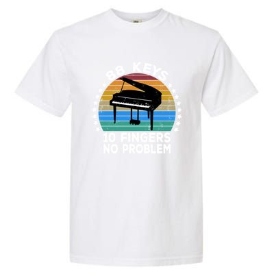 88 Keys 10 Fingers Pianist Musician Piano Keyboard Player Gift Garment-Dyed Heavyweight T-Shirt