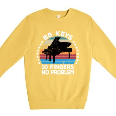 88 Keys 10 Fingers Pianist Musician Piano Keyboard Player Great Gift Premium Crewneck Sweatshirt