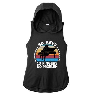 88 Keys 10 Fingers Pianist Musician Piano Keyboard Player Great Gift Ladies PosiCharge Tri-Blend Wicking Draft Hoodie Tank