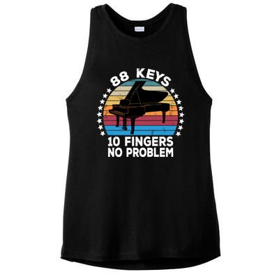 88 Keys 10 Fingers Pianist Musician Piano Keyboard Player Great Gift Ladies PosiCharge Tri-Blend Wicking Tank