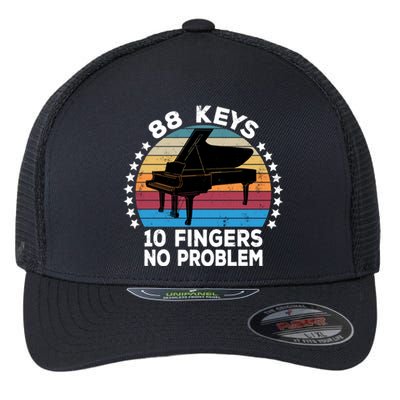 88 Keys 10 Fingers Pianist Musician Piano Keyboard Player Great Gift Flexfit Unipanel Trucker Cap