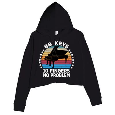 88 Keys 10 Fingers Pianist Musician Piano Keyboard Player Great Gift Crop Fleece Hoodie