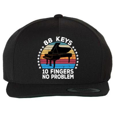 88 Keys 10 Fingers Pianist Musician Piano Keyboard Player Great Gift Wool Snapback Cap