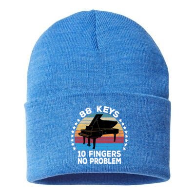 88 Keys 10 Fingers Pianist Musician Piano Keyboard Player Great Gift Sustainable Knit Beanie