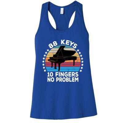 88 Keys 10 Fingers Pianist Musician Piano Keyboard Player Great Gift Women's Racerback Tank