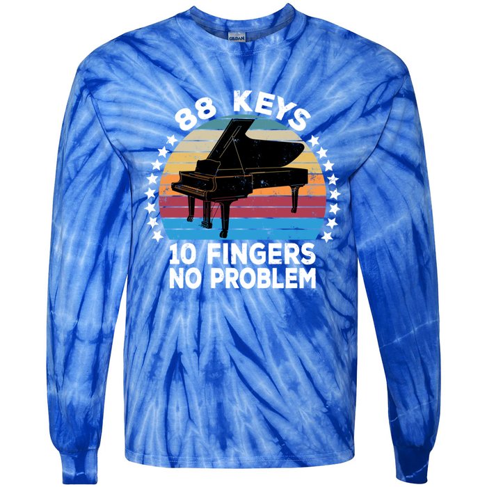 88 Keys 10 Fingers Pianist Musician Piano Keyboard Player Great Gift Tie-Dye Long Sleeve Shirt