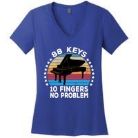 88 Keys 10 Fingers Pianist Musician Piano Keyboard Player Great Gift Women's V-Neck T-Shirt