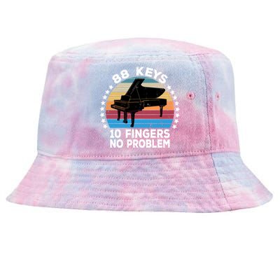 88 Keys 10 Fingers Pianist Musician Piano Keyboard Player Great Gift Tie-Dyed Bucket Hat